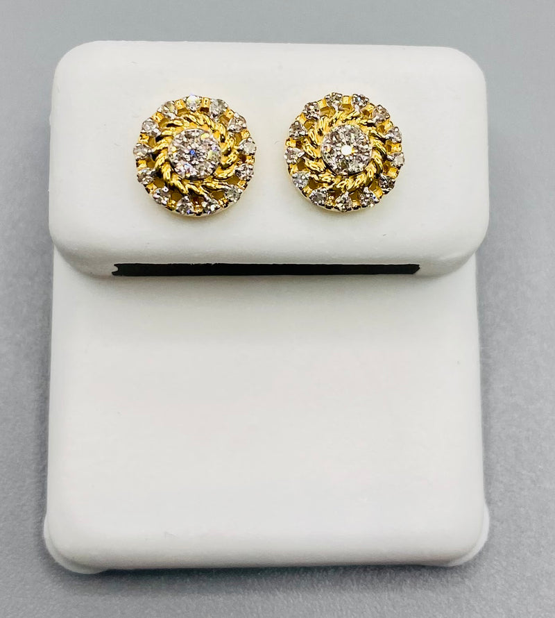 Genuine 10KT Gold 0.19 CTW Round Diamond Earrings