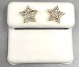 Genuine 10KT Gold 0.2 CTW Star shaped Diamond Earrings