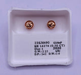 Genuine 10KT Rose Gold 0.50 CTW  Diamond Earrings