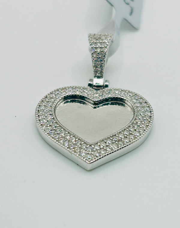 Real 925 Sterling Silver & 0.8CTW Moissanite Love/Heart Charm