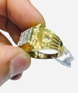 Real 10KT Gold & 0.10CTW Diamond Men Ring