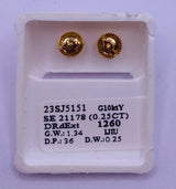 Genuine 10KT Gold 0.25 CTW Diamond Earrings