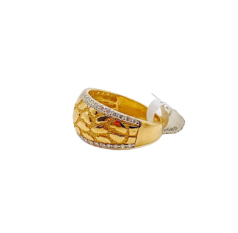 Real Gold and 0.8CTW Diamond Men’sNugget Band Ring.