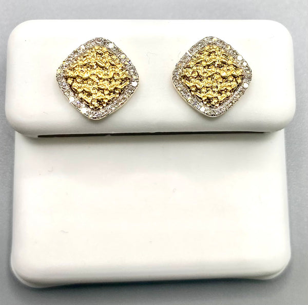 Genuine 10KT Gold 0.25 CTW Diamond Earrings