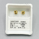 Genuine 10KT Gold & 0.28 CTW Circle Diamond Earrings