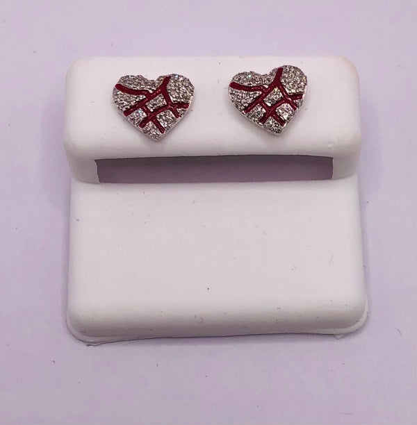 Genuine 10KT Gold & 0.3 CTW Diamond Heart shaped Earrings