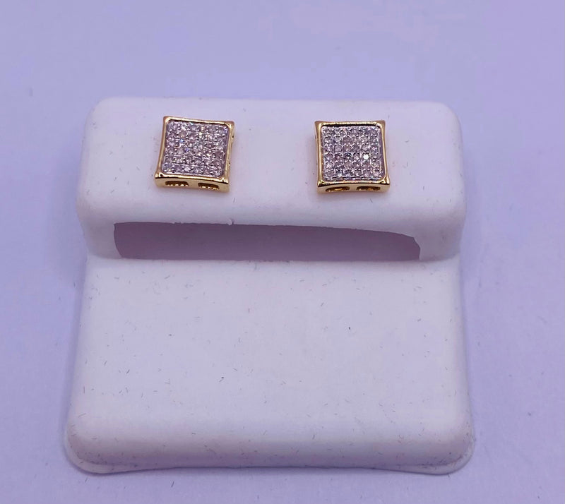 Genuine 10KT Gold 0.18 CTW Diamond Earrings