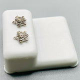 Genuine 10KT Gold 0.10 CTW Turtle Diamond Earrings