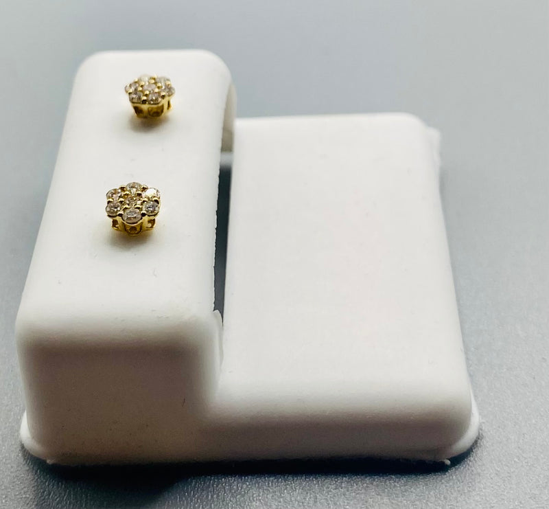 Genuine 10KT Gold & 0.20CTW Diamond Earrings