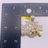 Real 10KT Gold with 1.54 CTW Diamond “TRUST NO ONE - for dog lovers” Charm