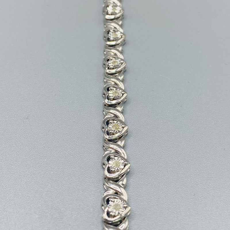 925 Sterling Silver with Diamond 0.25CTW 7.5 inches