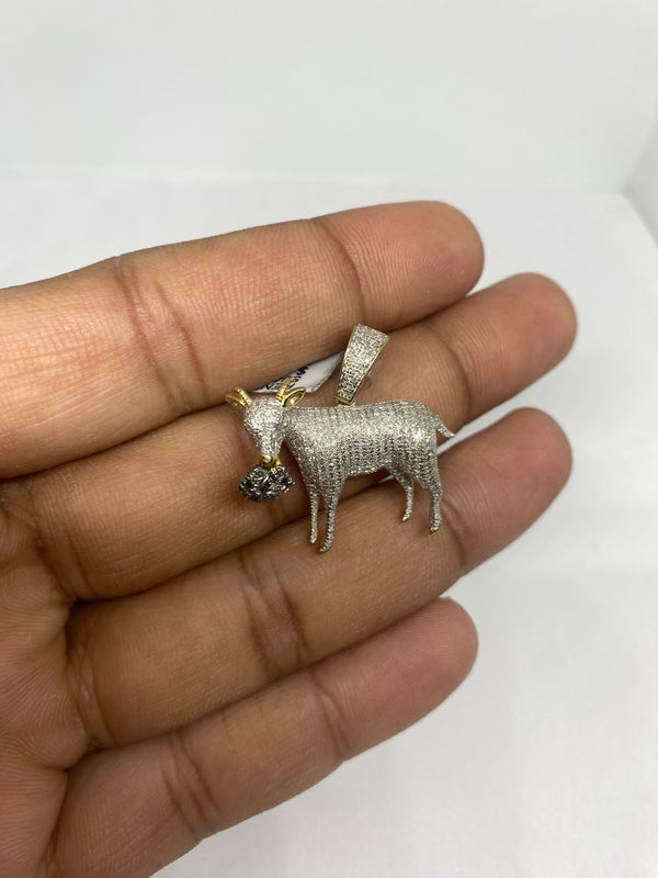 Real 10KT Gold & 0.74CTW Diamond’Goat’ Charm