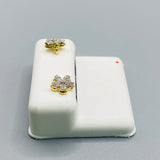 Genuine 10KT Gold 0.20 CTW Flower shaped Diamond Earrings