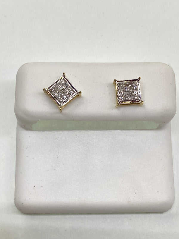 Real 10kt Gold & 0.10 CTW Diamond Earrings