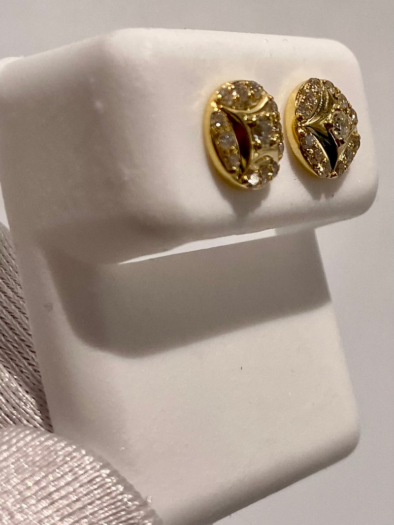 Genuine 10KT Gold 0.33 CTW Diamond Earrings