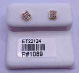 Genuine 10KT Gold 0.06 CTW Diamond Earrings