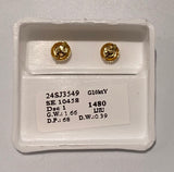 Genuine 10KT Gold 0.39 CTW Diamond Earrings