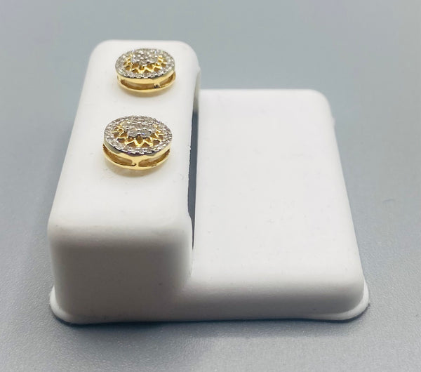 Genuine 10 KT Gold Diamond Earrings 0.22 CTW