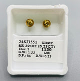 Genuine 10KT Gold & 0.23 CTW Square with Cross Symbol Diamond Earrings