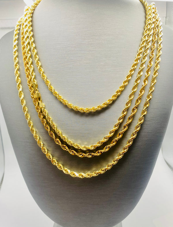 Real 10 KT Gold 5mmStylish ⭐️ Rope Chain