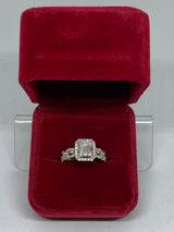 Real 10KT White Gold & 0.60CTW Diamond Lady Ring