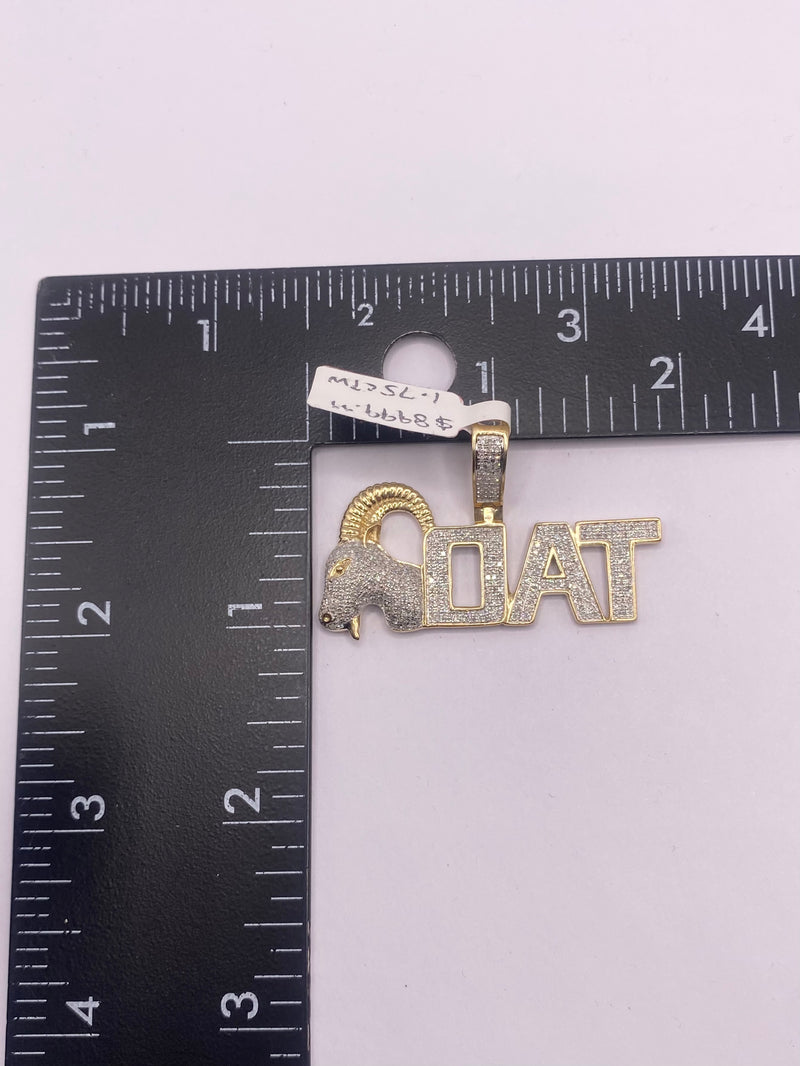 Real 10 KT “Goat” charm with 1.75 CTW Diamonds