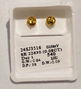 Genuine 10KT Gold 0.09 CTW Round Diamond Earrings