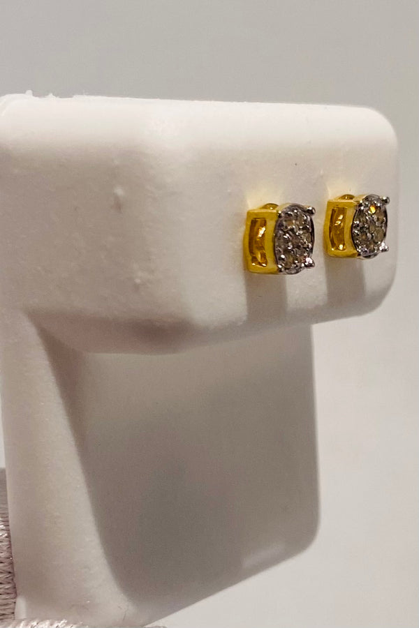 Genuine 10KT Gold 0.09 CTW Diamond Earrings