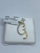 Real 10kt Gold & 0.08 CTW Diamond Letter Charm