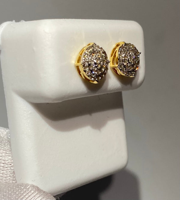 Genuine 10KT Gold 0.21 CTW round Diamond Earrings