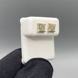 Genuine 10KT Gold & 0.31 CTW Square Diamond Earrings