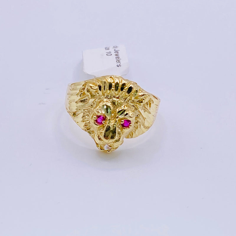 Real 10Kt Alpha Lion Men’s Gold Ring