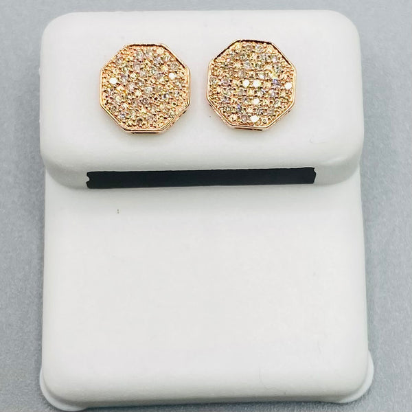 Genuine 10KT RoseGold 0.17 CTW Diamond Earrings