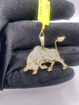 Real 10KT Gold with 0.94 CTW Diamond “Bull” Charm