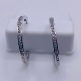 925 Sterling Silver CZ Classic Loop Earrings