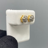 Genuine 10KT Gold & 0.18 CTW Flower Diamond Earrings