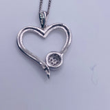 925 Sterling Silver & 0.15CTW Diamond Charm with Heart