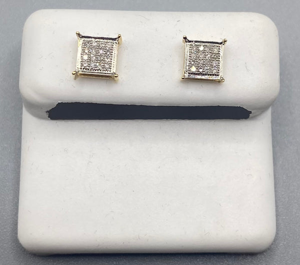 Genuine 10KT Gold & 0.10 CTW Diamond Earrings