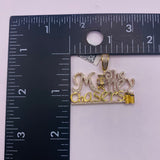 Real 10KT Gold with 0.38 CTW Diamond “The Money Chasers$” Charm