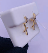 Genuine 10KT Gold 0.13 CTW Diamond Earrings