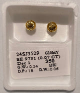 Genuine 10KT Gold 0.06 CTW Diamond Earrings