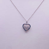 925 Sterling Silver & 0.2CTW Diamond Beautiful Heart Charm