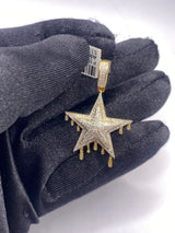 Real 10KT Gold with 0.55 CTW Diamond “Dripping Star” Charm