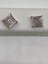 Real 10kt Gold & 0.10 CTW Diamond Earrings