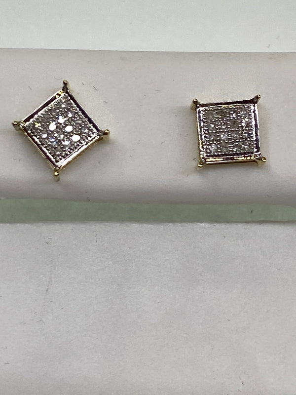 Real 10kt Gold & 0.10 CTW Diamond Earrings