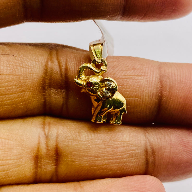 Real 10KT Gold Little Elephant Charm