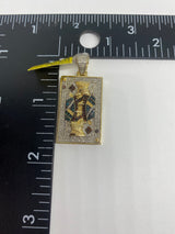 Real 10KT Gold and 0.88CTW Diamond Mens ‘King of Diamond’ Charm