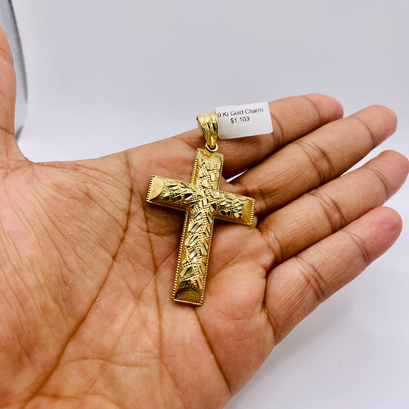 Real 10KT Gold Jesus Cross Charm