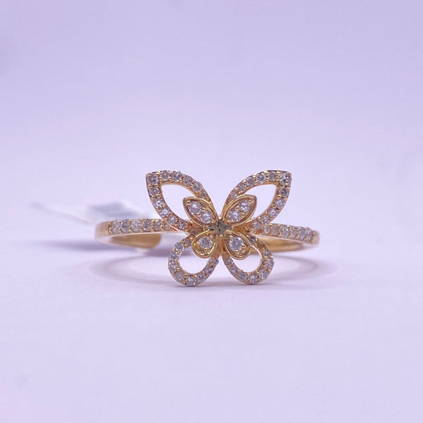 10kt Gold Diamond Women’s Ring Butterfly Fashion of 0.20 ctw