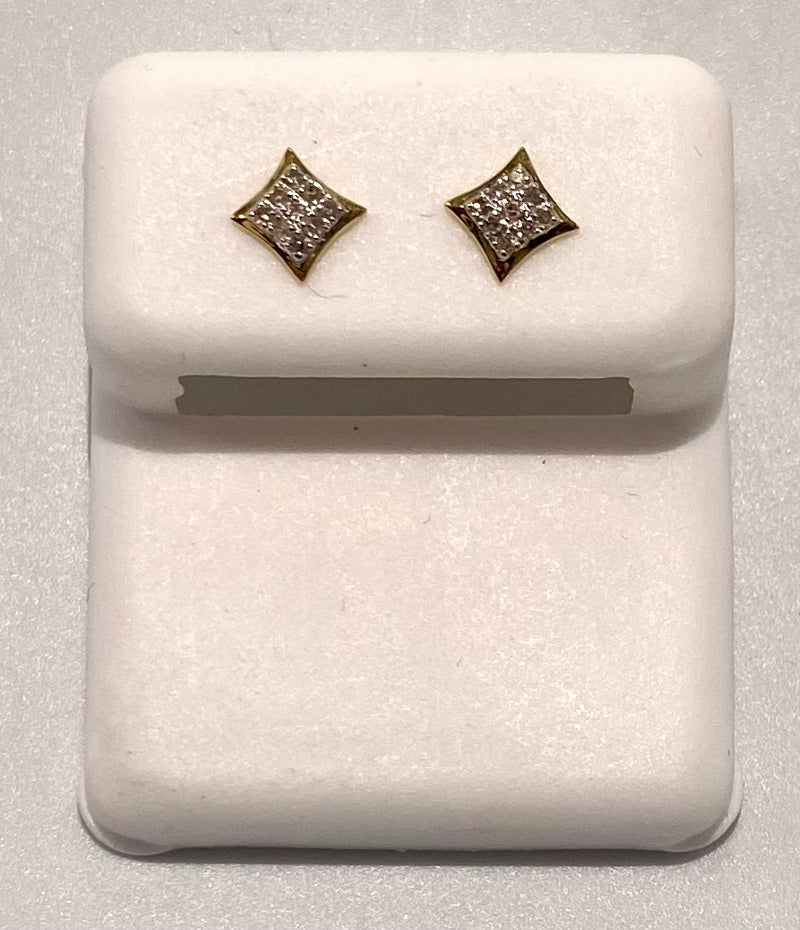 Genuine 10KT Gold 0.06 CTW Diamond Earrings